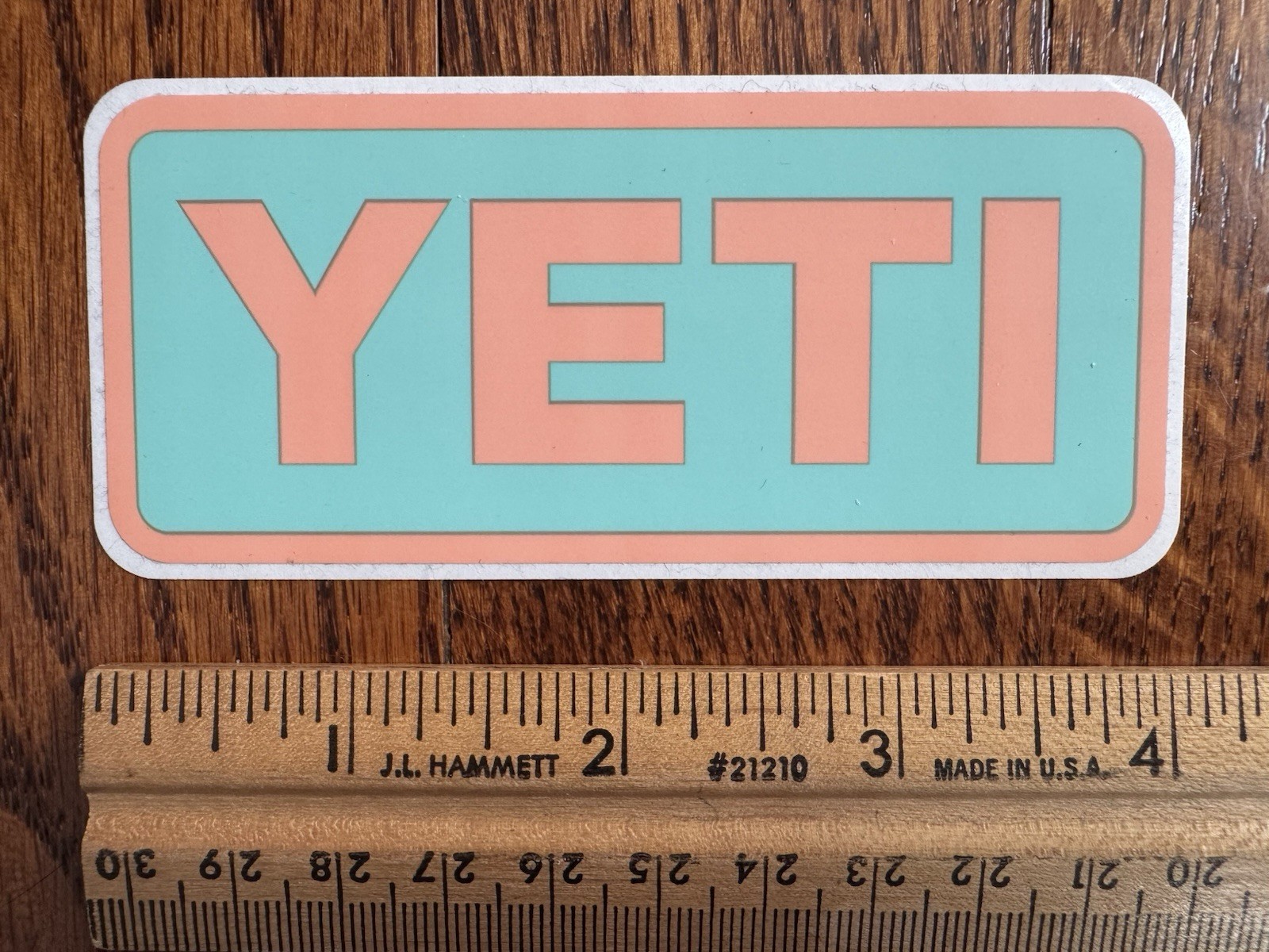 Authentic YETI Decal Peach Blue Vinyl Sticker Logo Rambler Tumbler Cup Cooler TI
