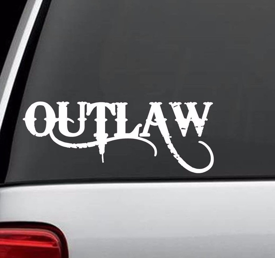 Outlaw Decal Sticker for Truck Window Nation Camper Trailer Vinyl D1045