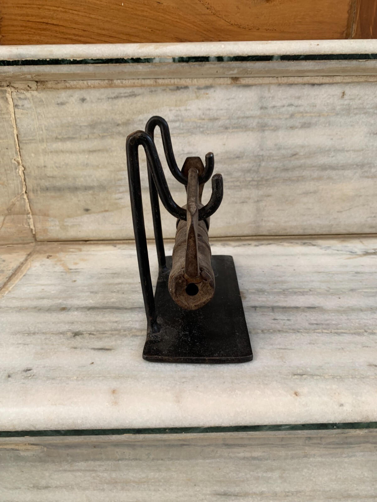 Global Views A Chores Antique Lock & Without Key on Stand home Decor