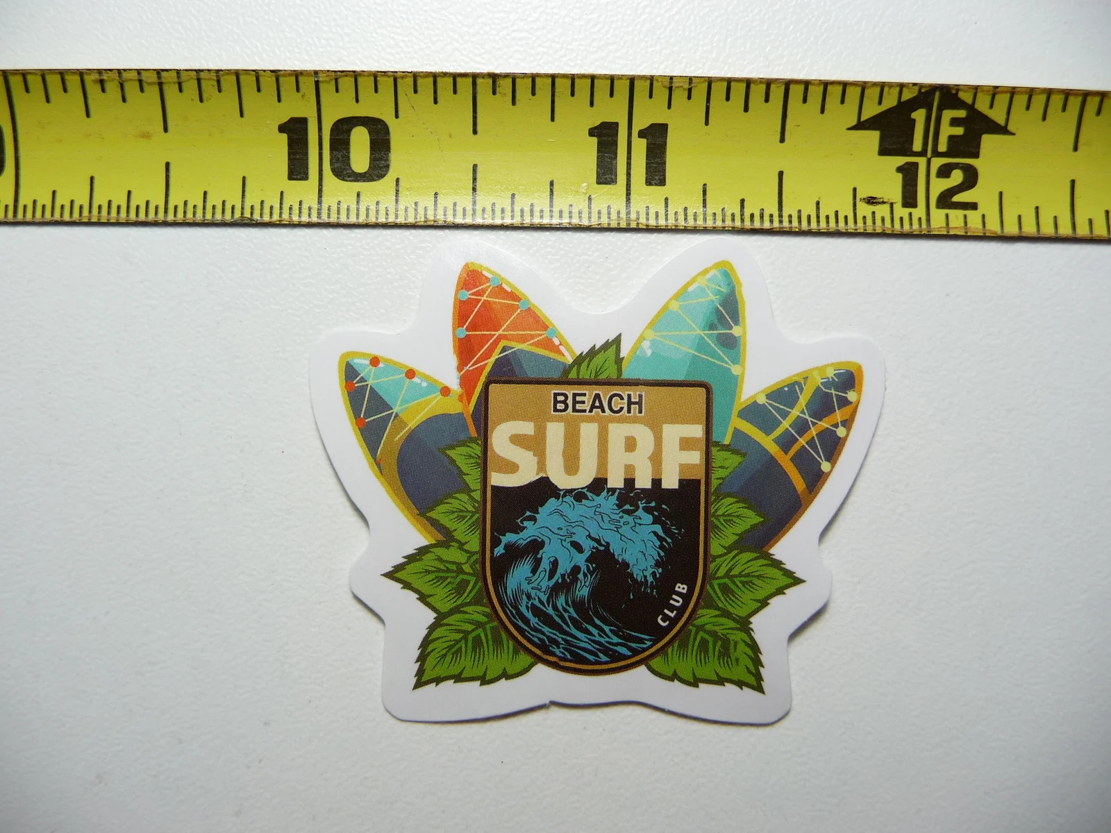 BEACH SURF SURFBOARDS LEAVES SMALL STICKER DECAL TROPIC SCENE VACATION TRIP