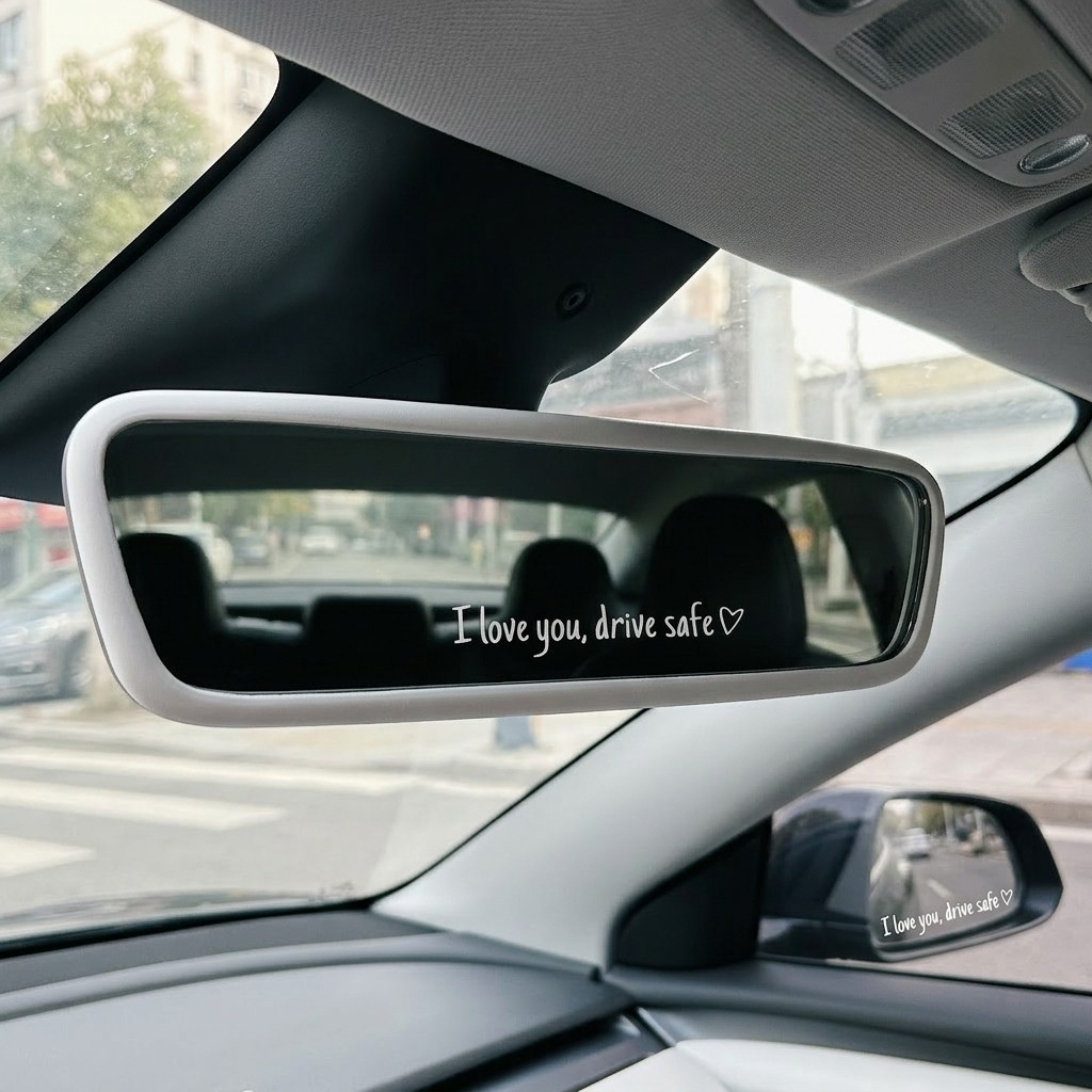 Drive Safe I Love You Vinyl Sticker Decal for Car Mirror Window 3 Pieces Set