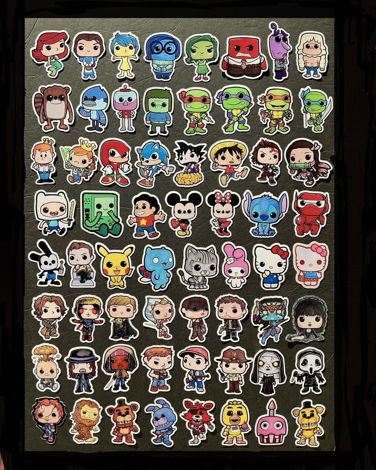 Lot of 63 – Funko Pop Style Decal / Stickers Custom Art Variant