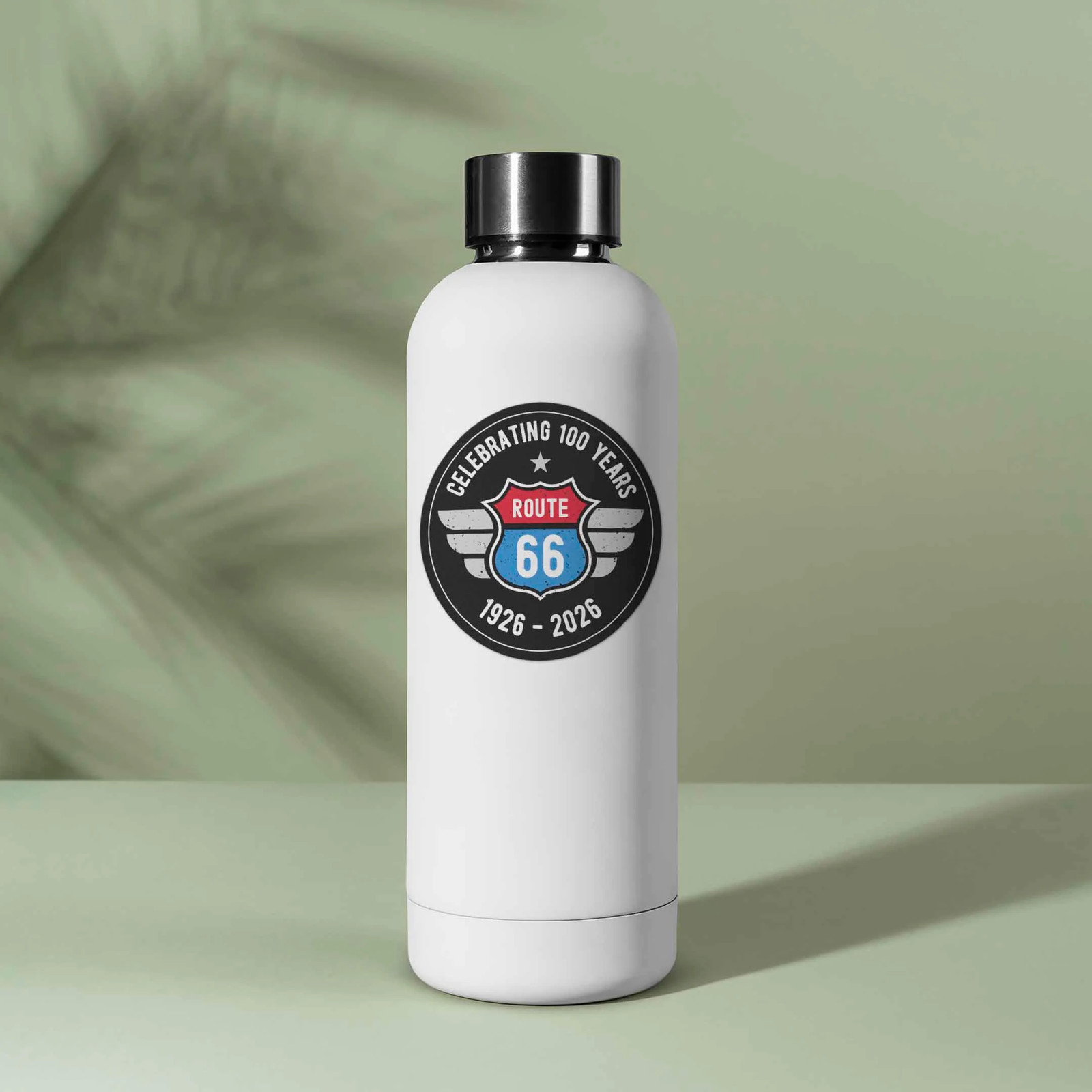 100th Anniversary Route 66 Sticker – Black Circle