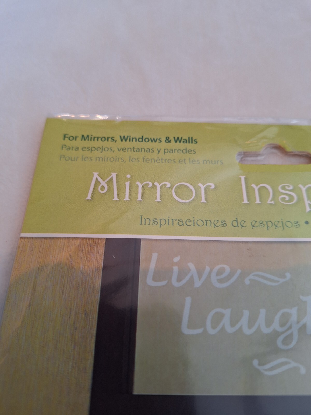 Mirror Inspirations "Live, Love, Laugh" Frosted Peel & Stick Removeable Deco