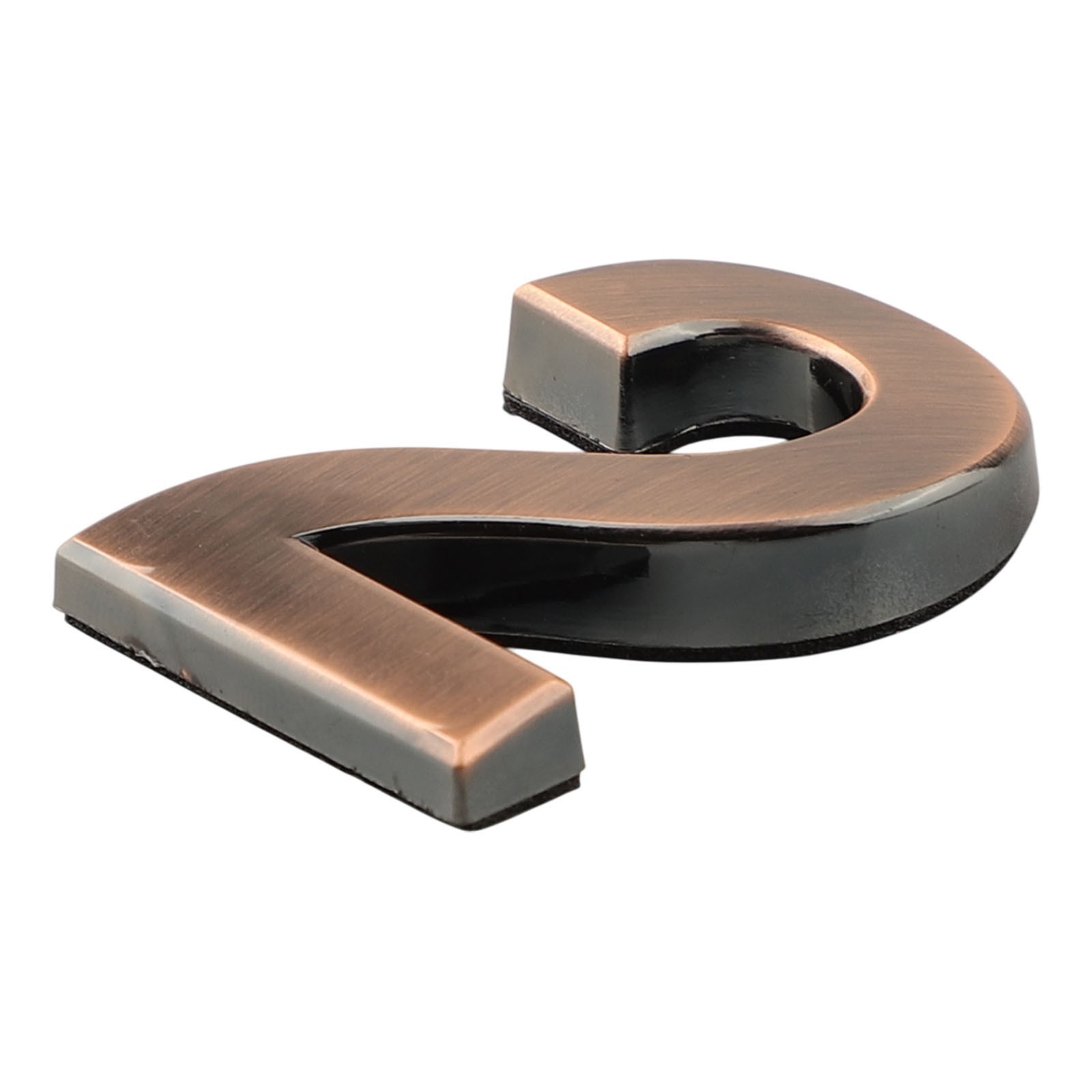 Glossy 3D Bronze House Number Sign for Door Exterior Use ABS Resin 50x35x6mm