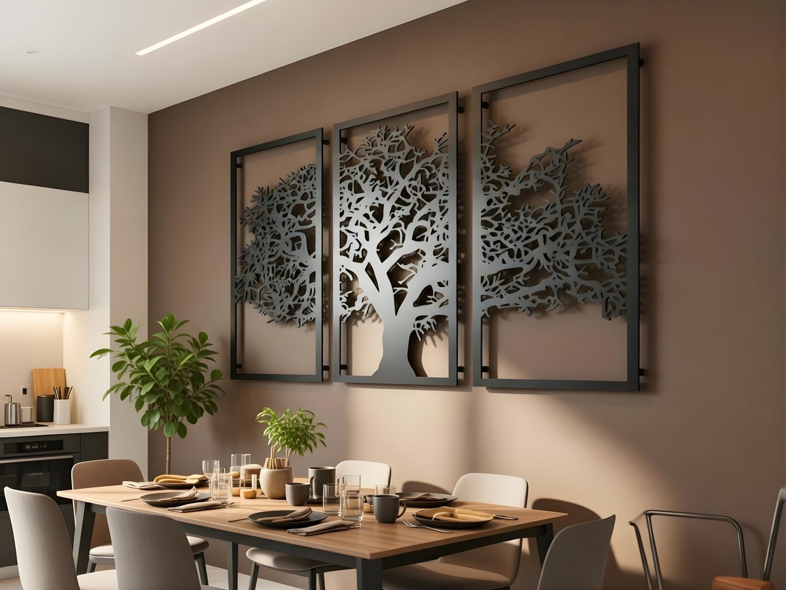 Vailla Tree of Life Wall Art 3pcs Family Tree Wall Decor 3D Wooden Wall Hangi…