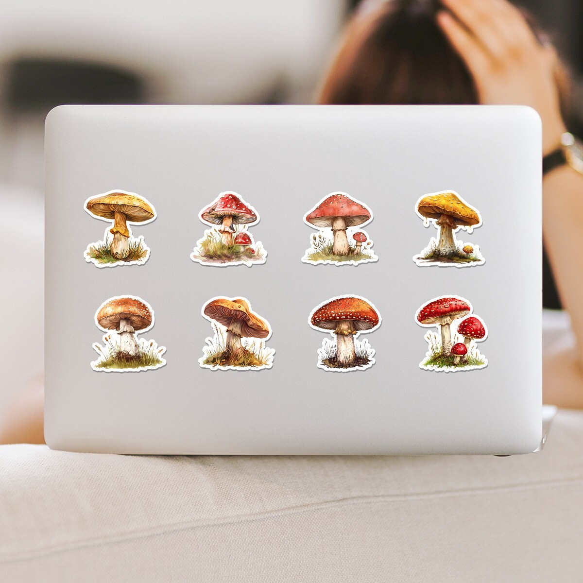 50 Pcs Stickers Vinyl Cute Mushroom Laptop Luggage Fridge Phone Car Water Bottle