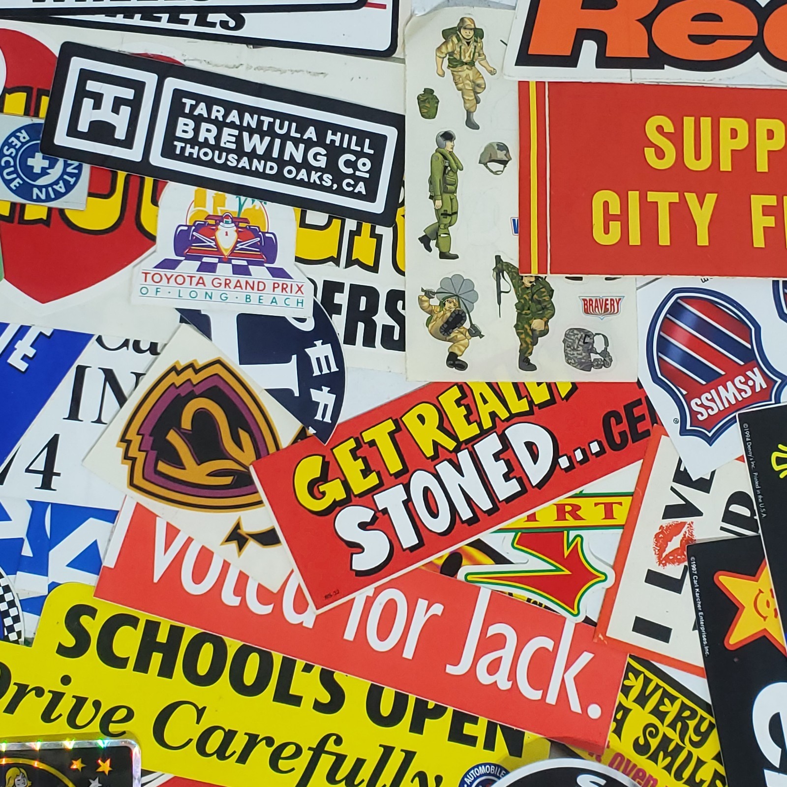HUGE Sticker Lot Of 75 Assorted Fast Food Novelty Humorous Racing Vans & More