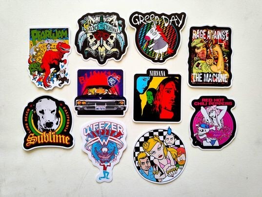 Alt 90s Bands Vinyl Sticker Pack Set 15 (10) NoDoubt Rise AIC RHCP Sublime Blink