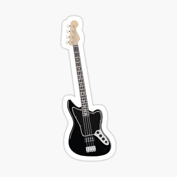 Electric Bass Guitar Musician Instrument Vinyl Bottle Phone Laptop Decal Sticker