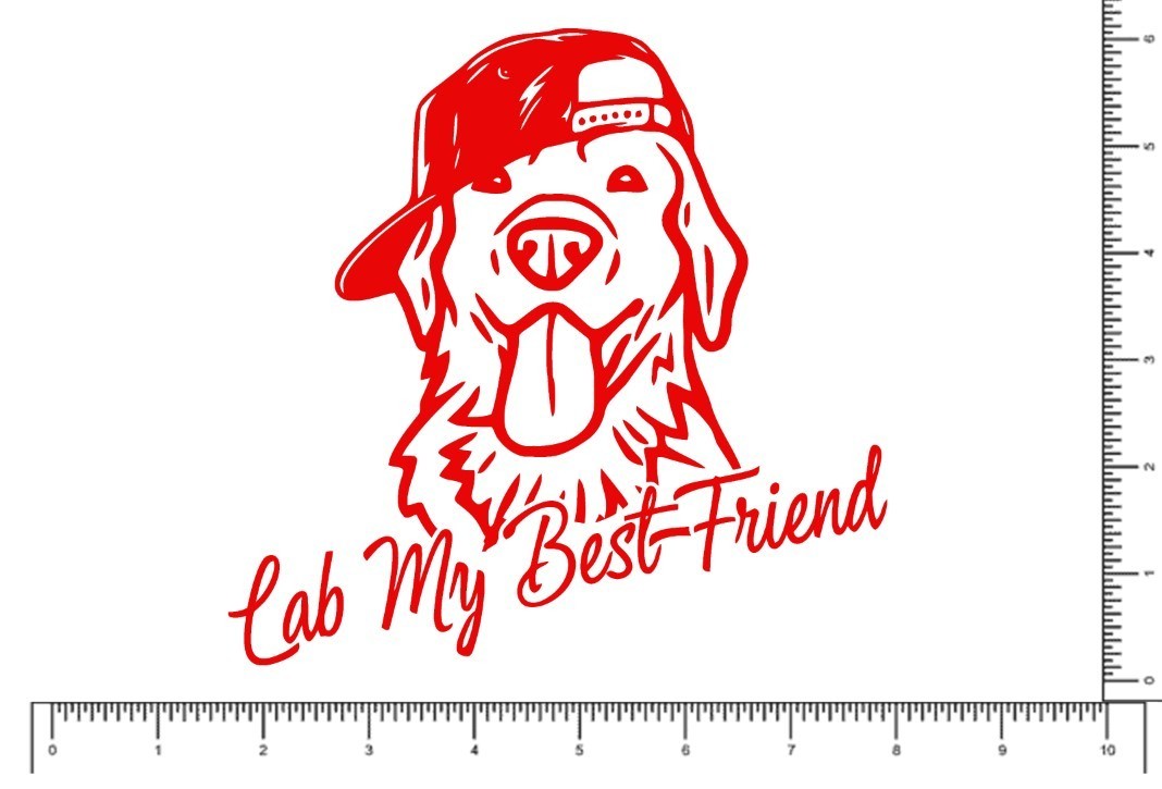 Lab Dog, My Best Friend Vinyl Decal, Waterproof, Durable Outdoor Labrador