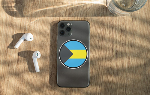 Bahamas Flag Circle Sticker Decal