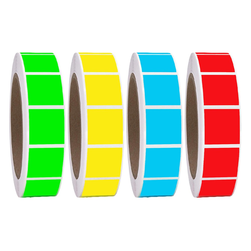 4 Rolls Adhesive Color Coding Labels: 1 X 1 Inch Removable Colored Labels