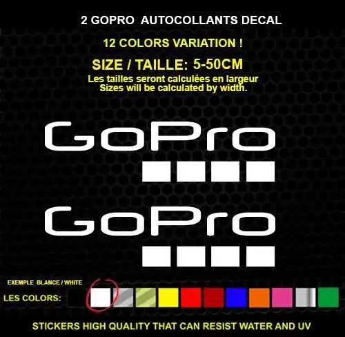 2 GOPRO sticker Genuine decal sticker WATERPROOF STICKERS