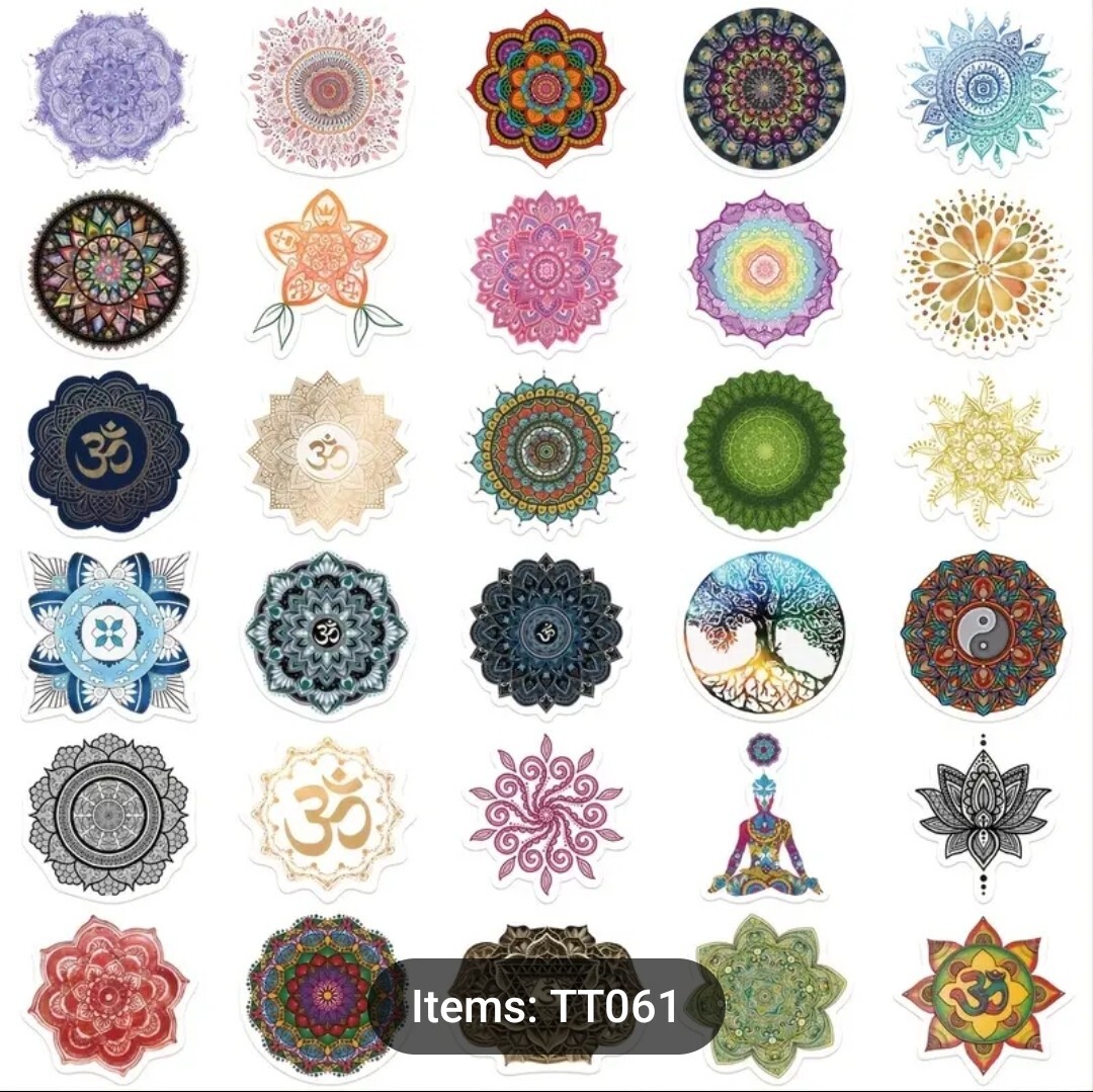 20 PCS Mandalas Yoga Meditation Healing Stickers BRAND NEW
