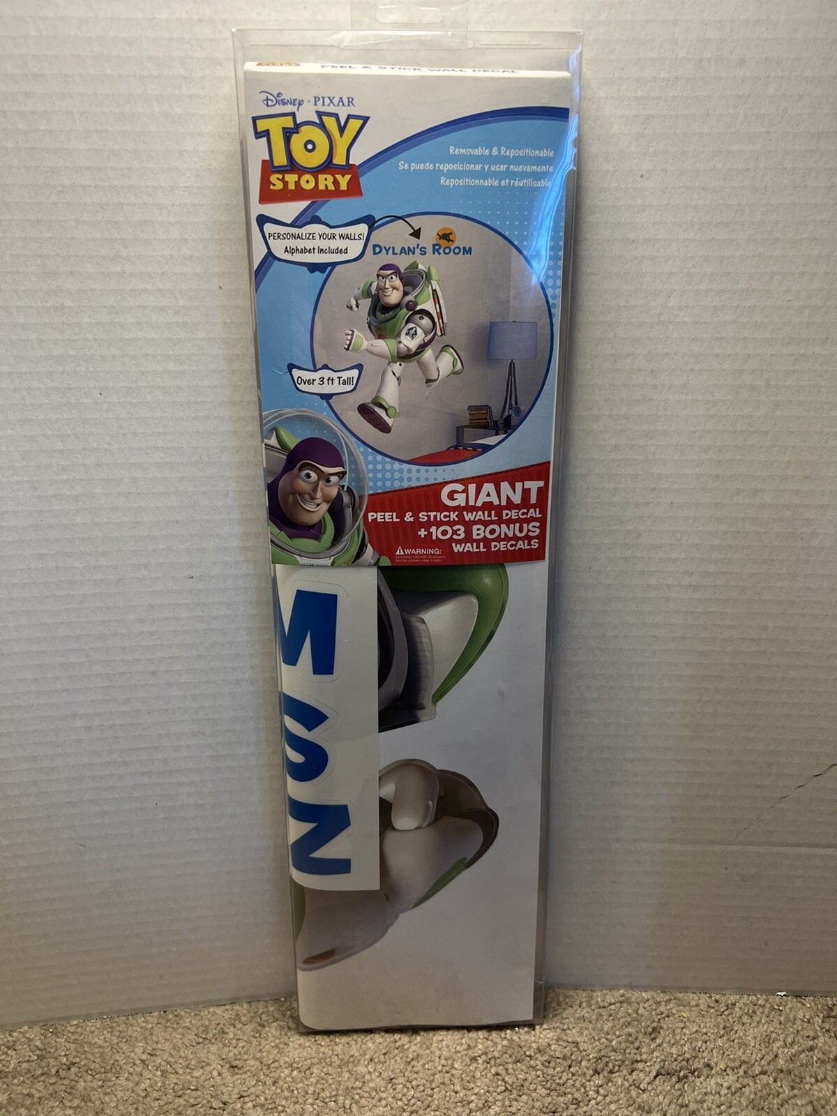 Toy Story Buzz Lightyear Giant Peel and Stick Wall Decal (Brand New) 
