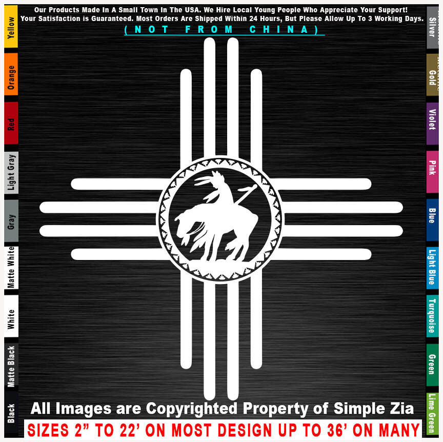 Zia End of the Trail Native American Indian sticker decal