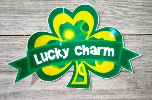 St patricks shamrock wall safe sticker lucky clover 7 inch 1pc