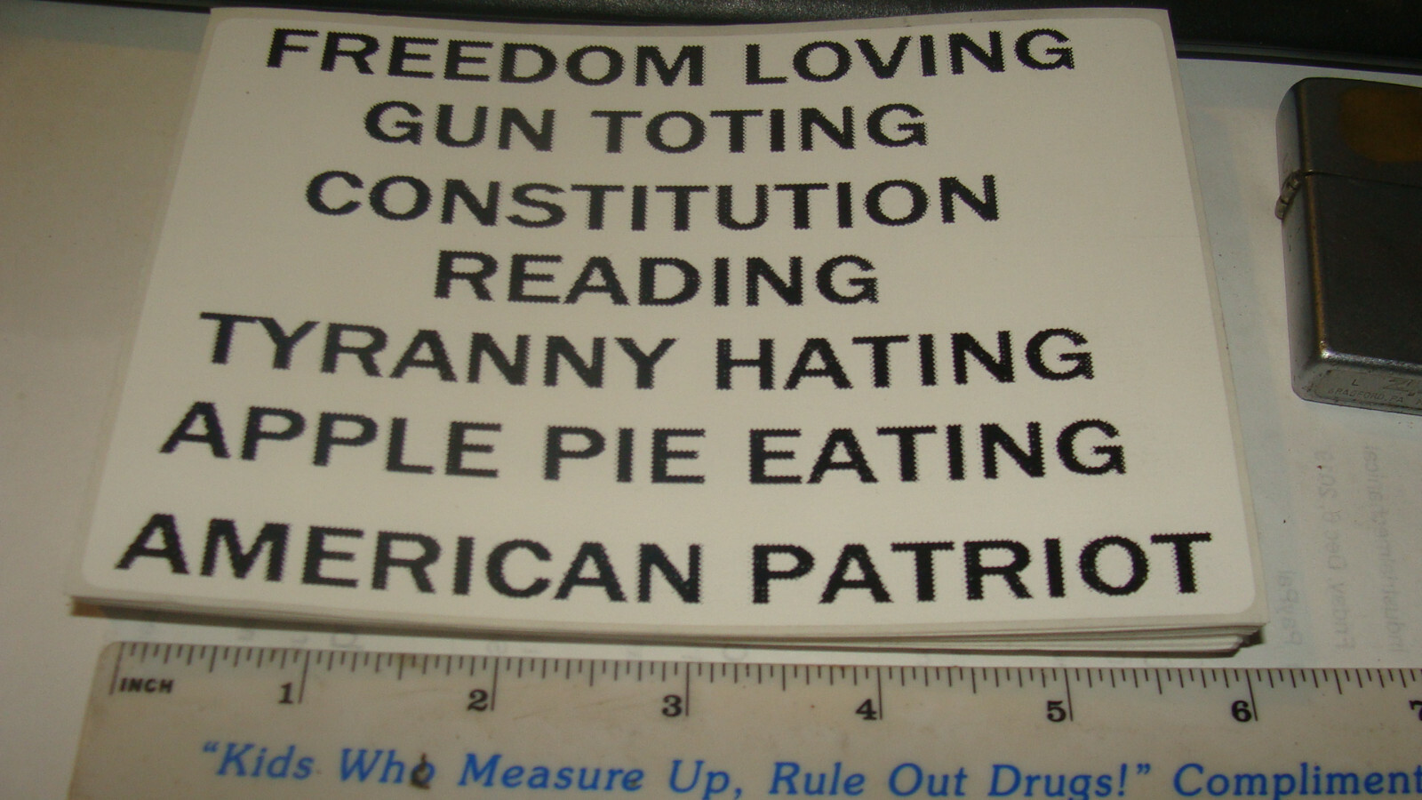 American Patriot 4 x 6 T-Thermal Sticker Freedom Apple Pie Constitution Gun