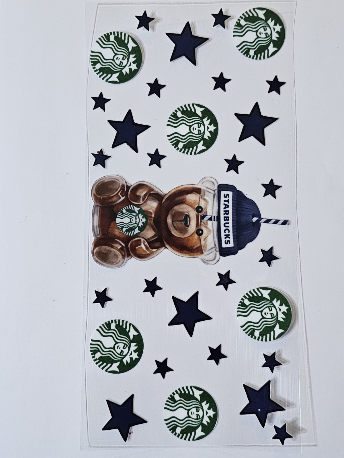 Starbucks Bear UV DTF Transfer Sticker Wrap Tumbler UVDTF BUY 10+ COMBINED SHIP