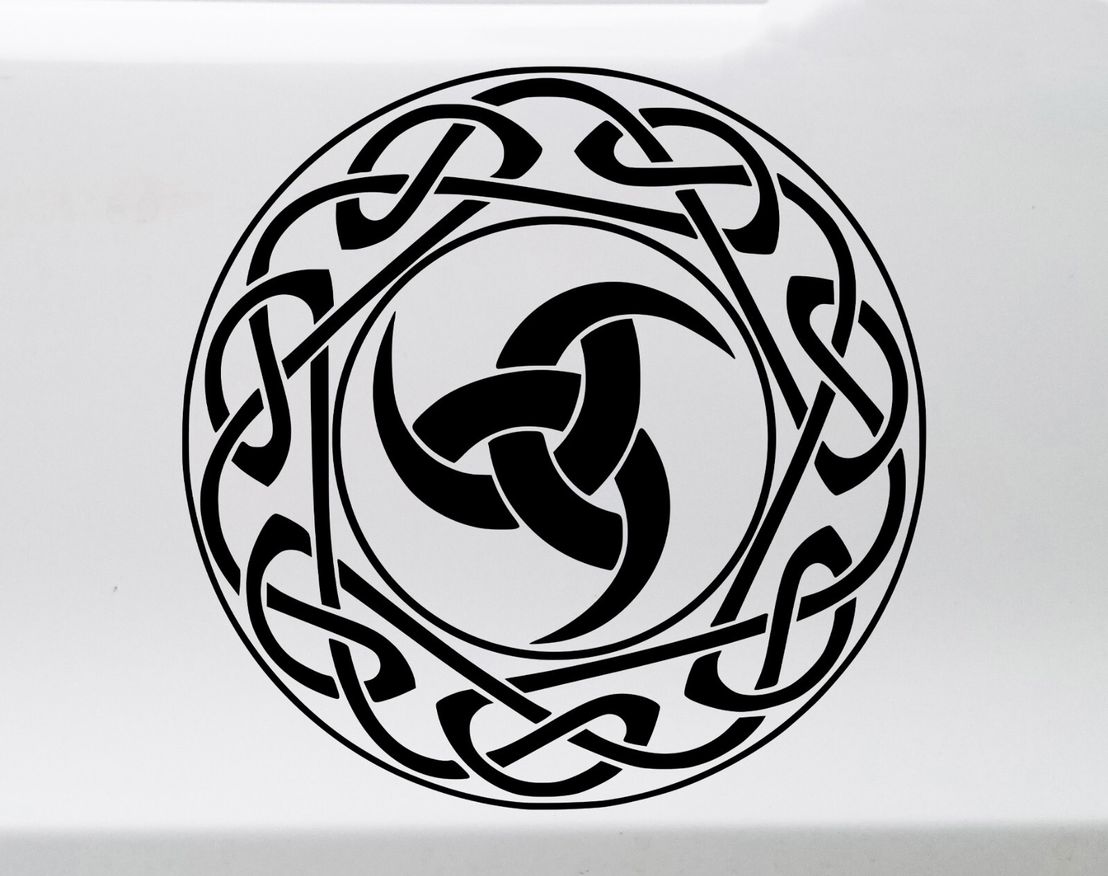 Celtic Knot Circle with Triple Horn of Odin Vinyl Decal | Viking Norse Nordic