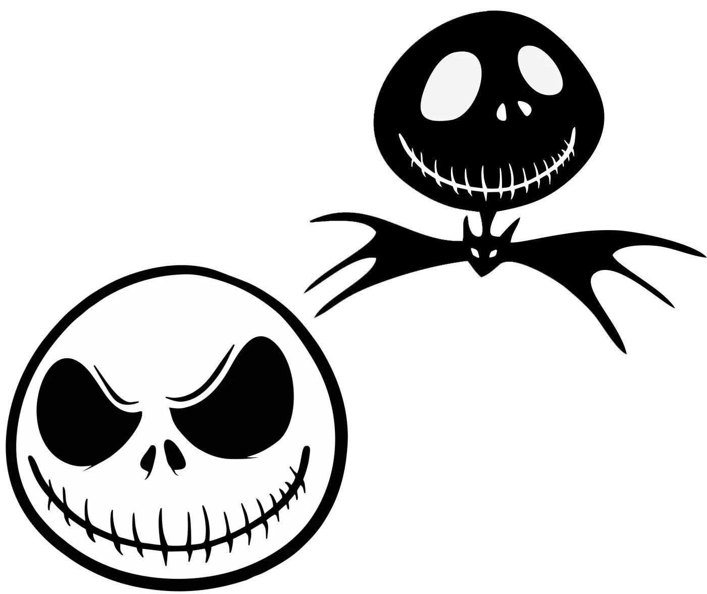 Jack Skellington Bow Tie & Jack Nightmare Before Christmas Two Black Vinyl Decal