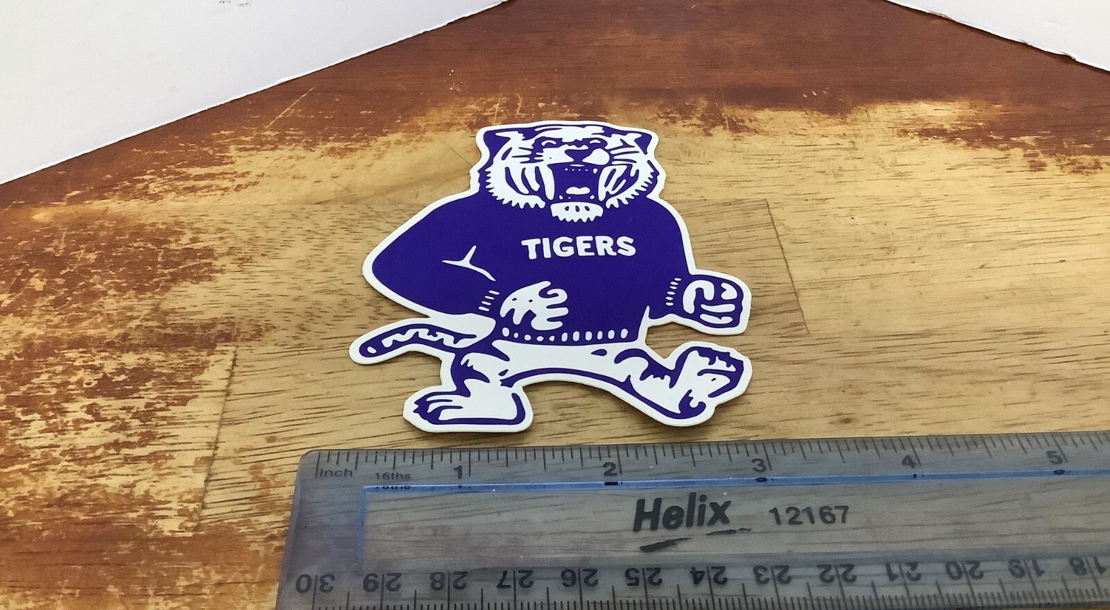Tigers High School Mascot Blue and White Decal Sticker