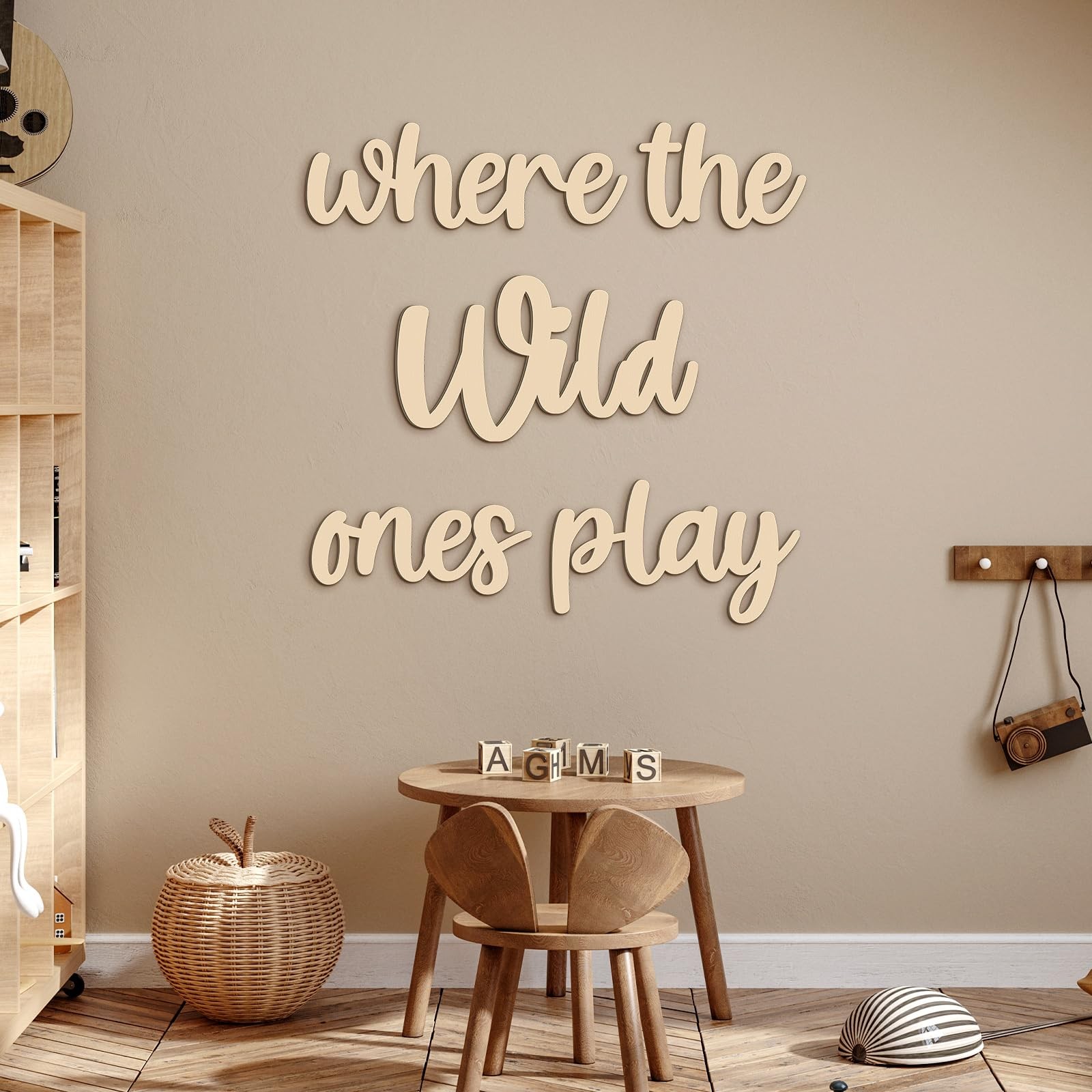 5 Pcs Playroom Wall Decor 15.4" x 18" 3D Where The Wild Ones Play Nursery Sig…