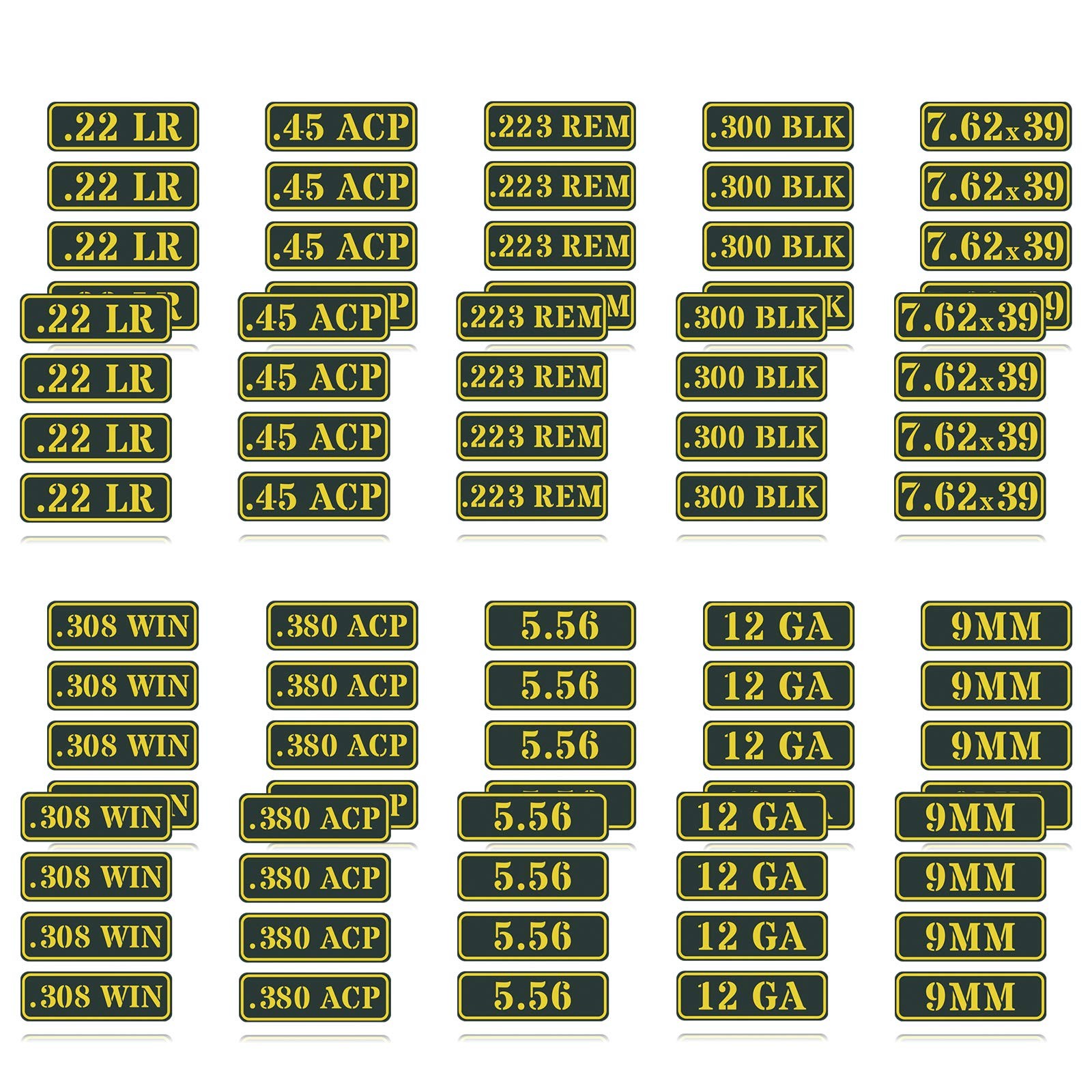 Ammo Can Vinyl Sticker Set Decal Label .22 .223 .308 9MM .380 .45 5.56 7.62 1…
