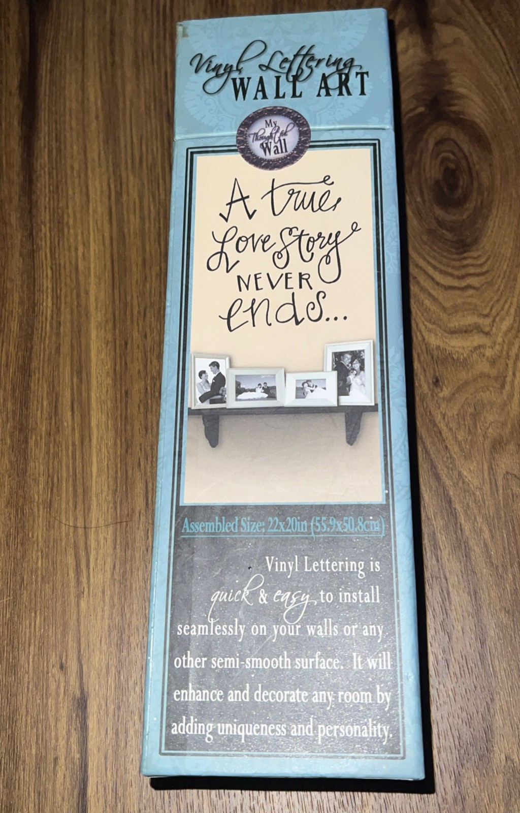 My Thoughtful Wall "A True Love Story NEVER Ends" vinyl lettering wall art – new