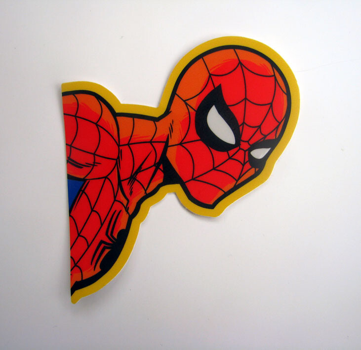 3" Peeking Spider-Man Vinyl Sticker 80s Marvel Car Laptop Comic Decal