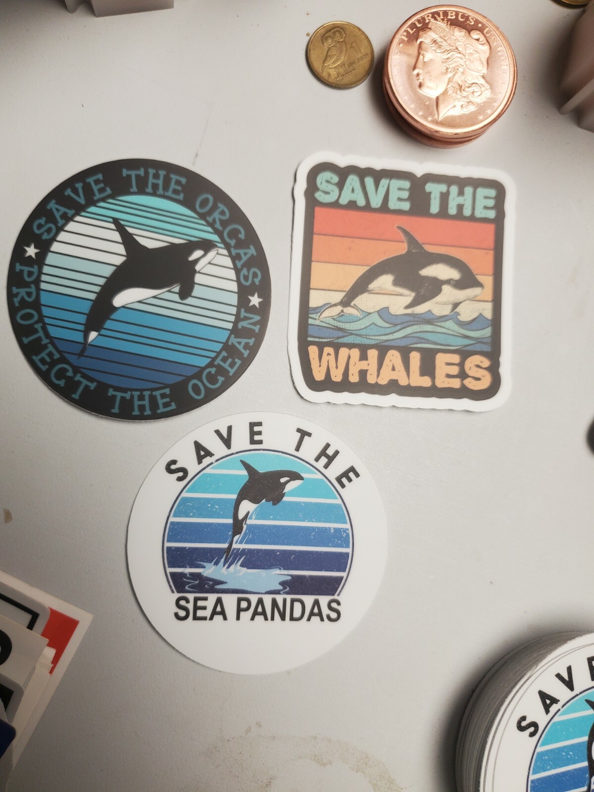 SAVE THE WHALES 🐋 STICKERS VARIETY PACK OF THREE