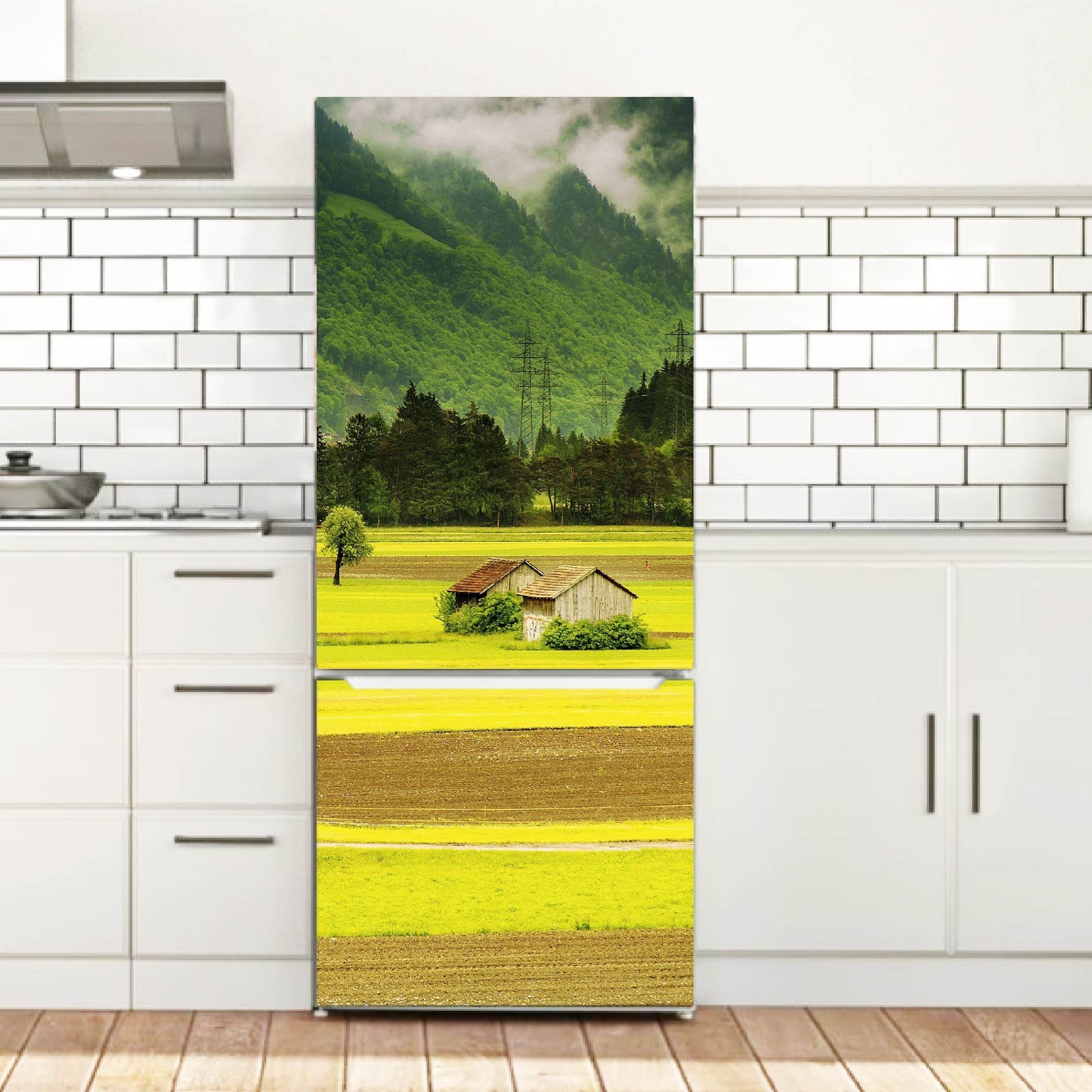 Fridge Vinyl Wrap Sticker Waterproof Peel Stick Removable – Size 36×70"
