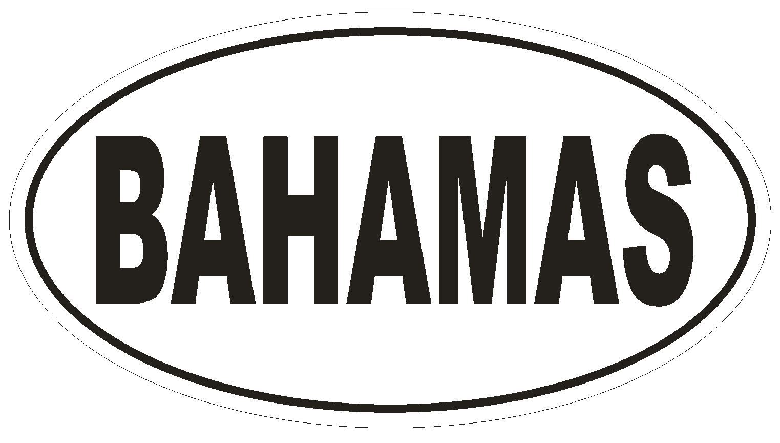 Bahamas Oval Bumper Sticker or Helmet Sticker D2244 Euro Oval Country Code