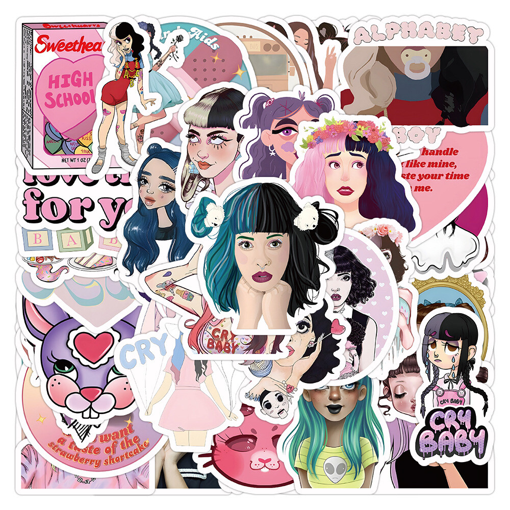 100Pcs Melanie Martinez Music Sticker for Teens Girls Water Bottles Waterproof
