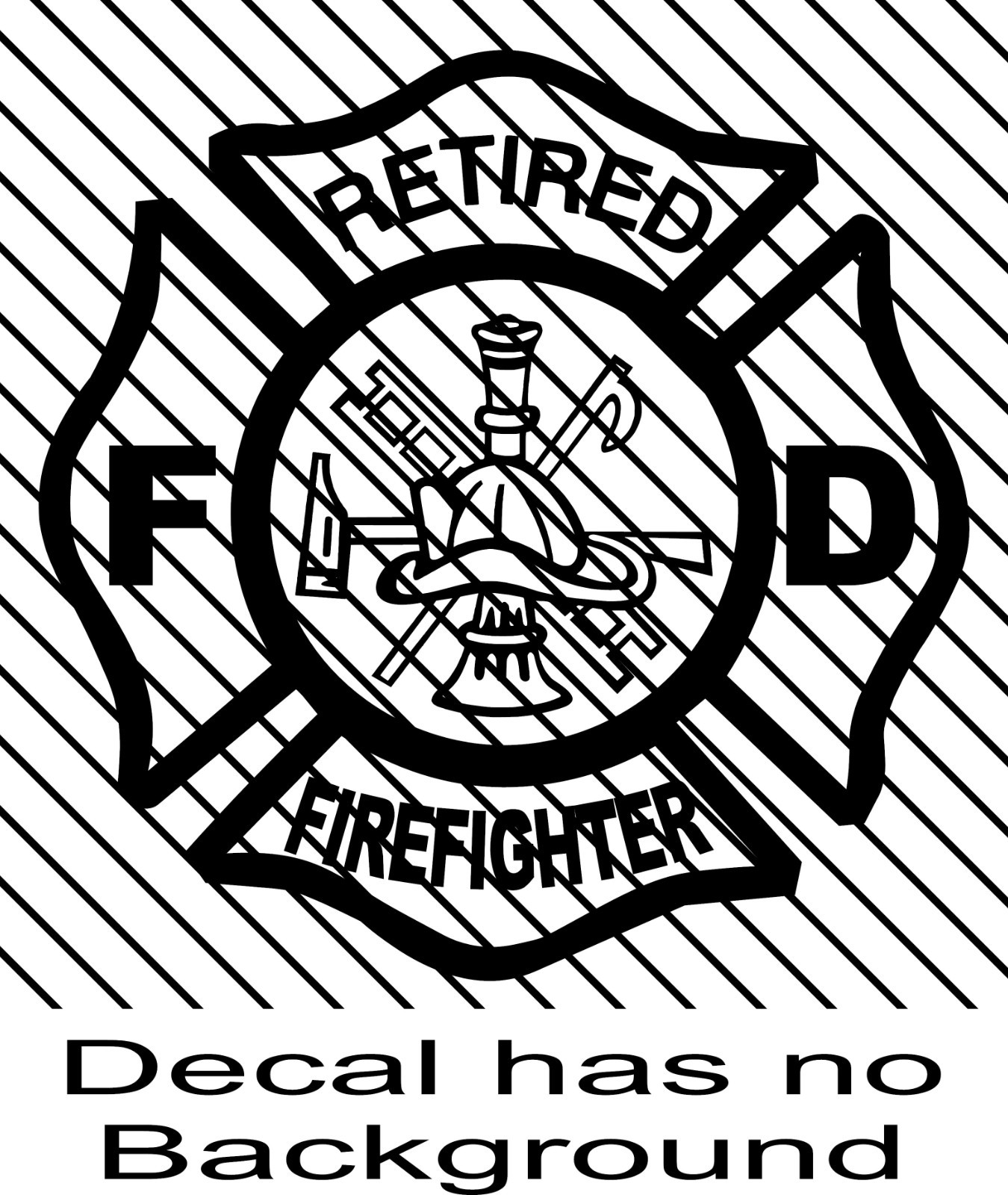 Retired Firefighter Decal Vinyl Sticker Fire Dept Maltese Cross First Responder