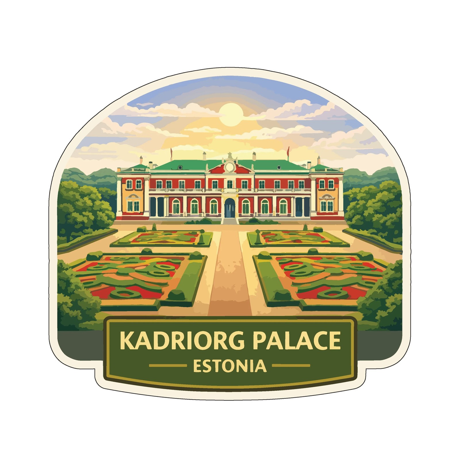 Kadriorg Palace Estonia Sticker Decal Vinyl Die-Cut World Heritage Sites Series