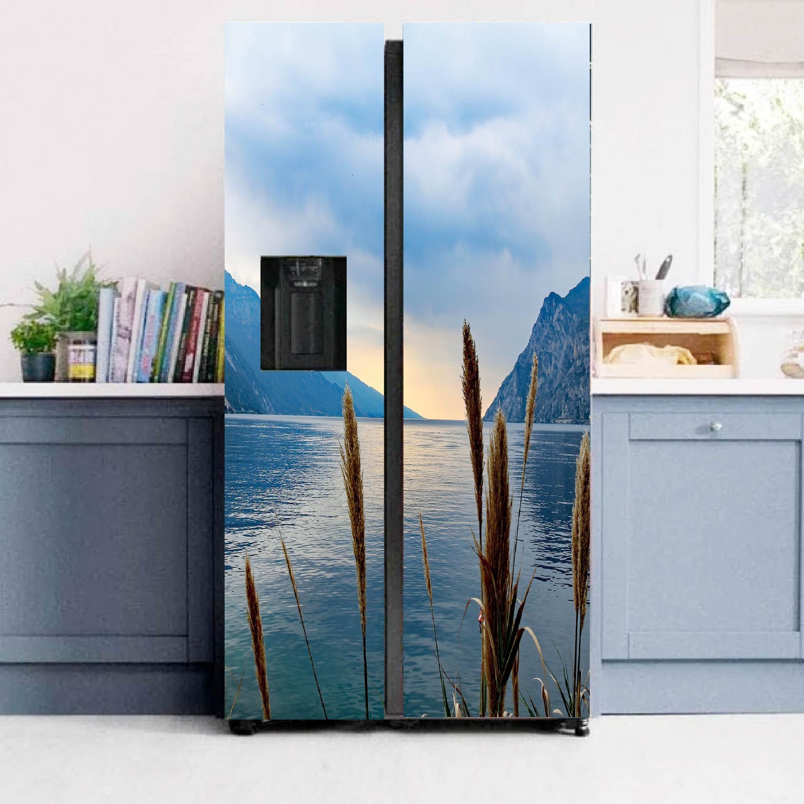 Nature Refrigerator Wrap, Peel and Stick Fridge Cover Decor