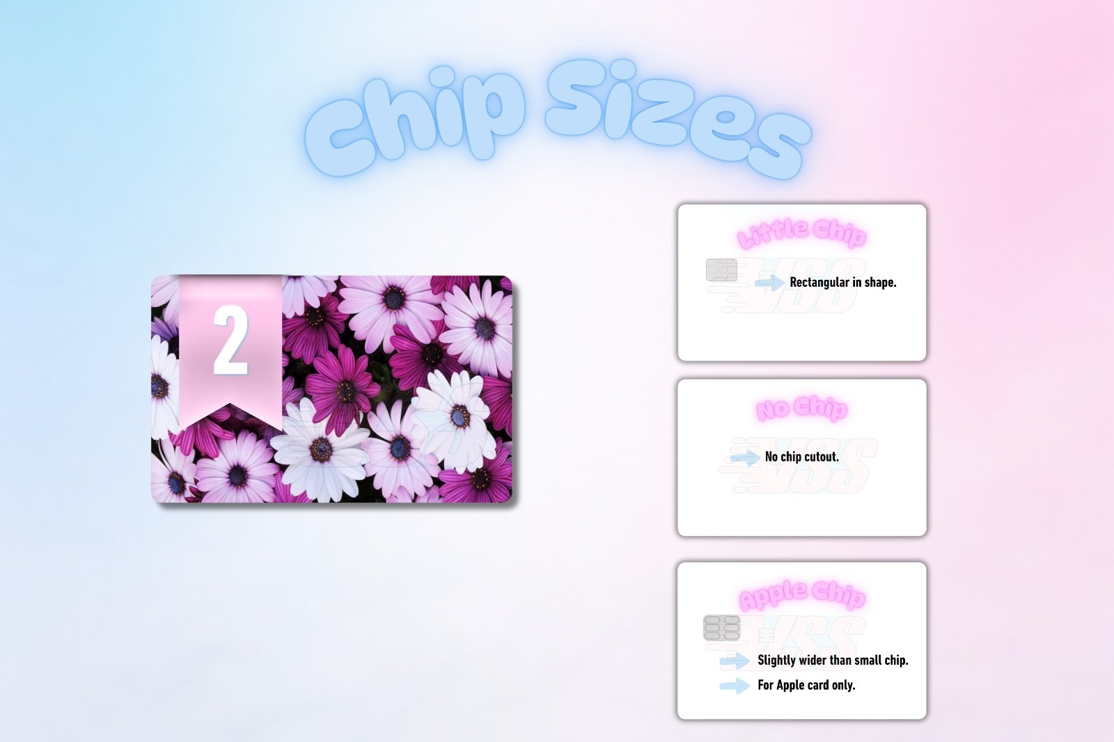 3‑Pack Flower Inspired Card Skins –Vinyl Credit & Debit Card Covers | Durable