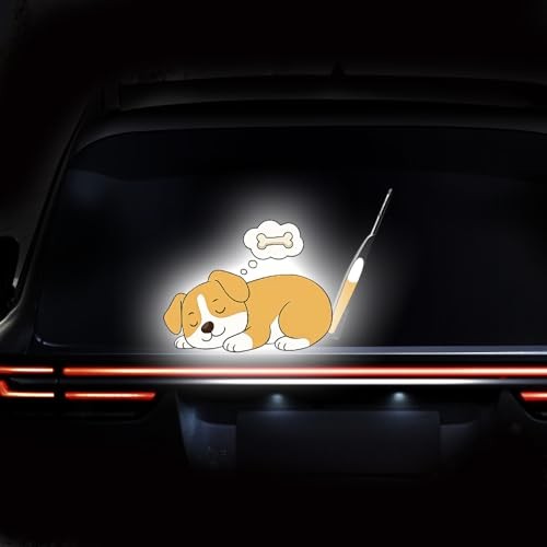 1Pcs Cute Dog Rear Window Wiper Decal High Intensity Reflection Vinyl Style 1