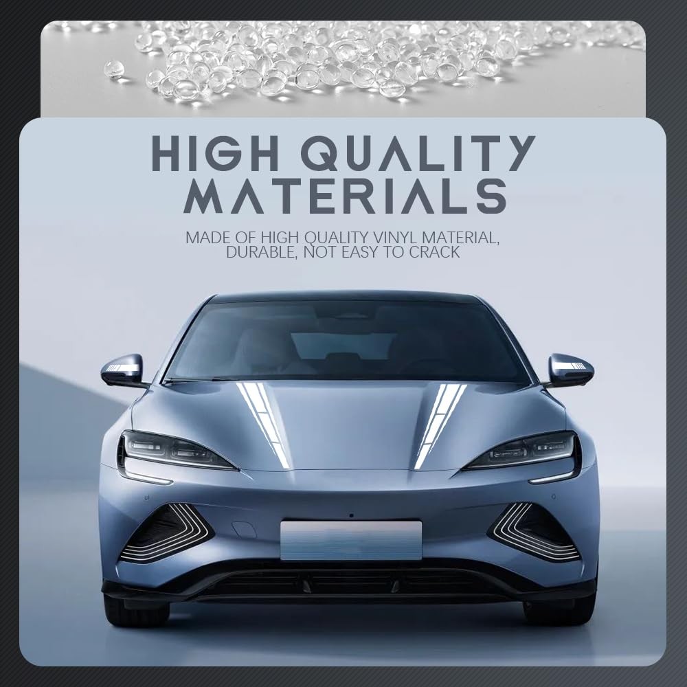 6PCS Car Hood & Side Stripe Decals, Racing Sport Vinyl Body Stickers, Univers…