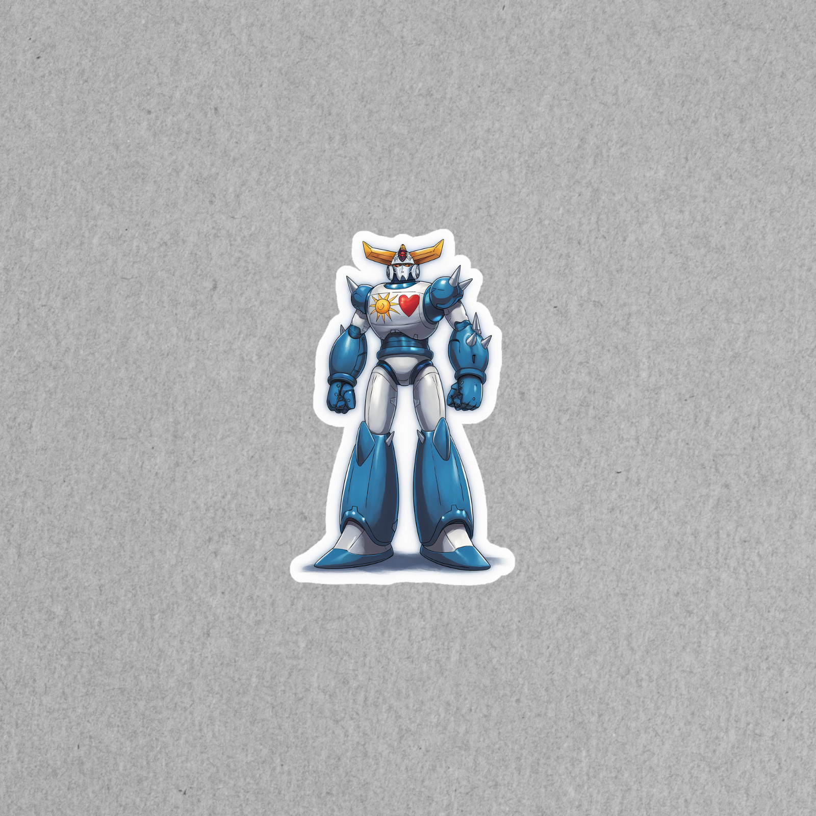 Retro Anime Robot Sticker – Colorful Mecha Vinyl Decal for Fans #5222