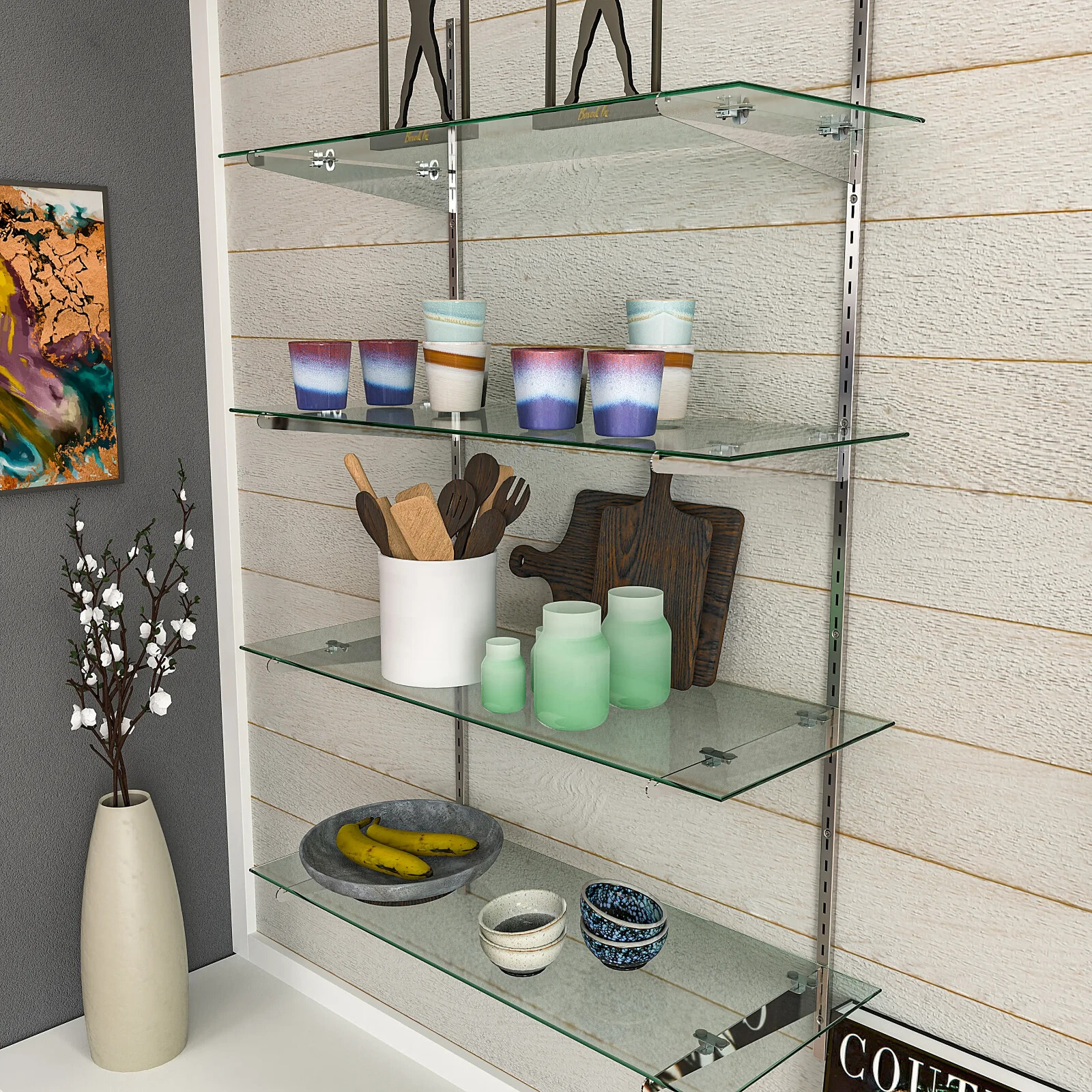 12" W x 48" L Tempered Glass Shelves Econoco SHGL1248 (Pack of 5)