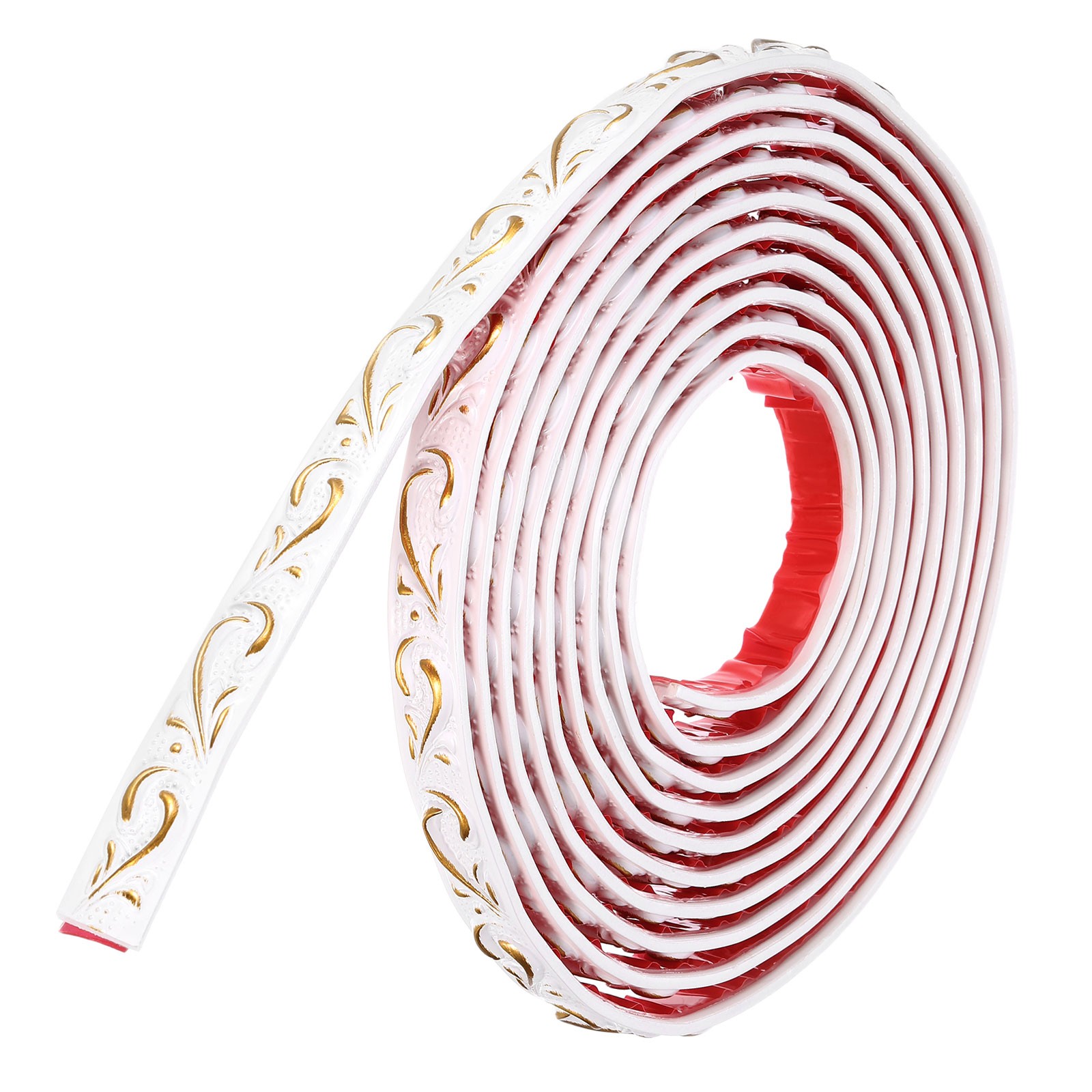 Flexible Wall Trim Molding 16.4Ft x 0.79Inch Adhesive, Wave White Gold
