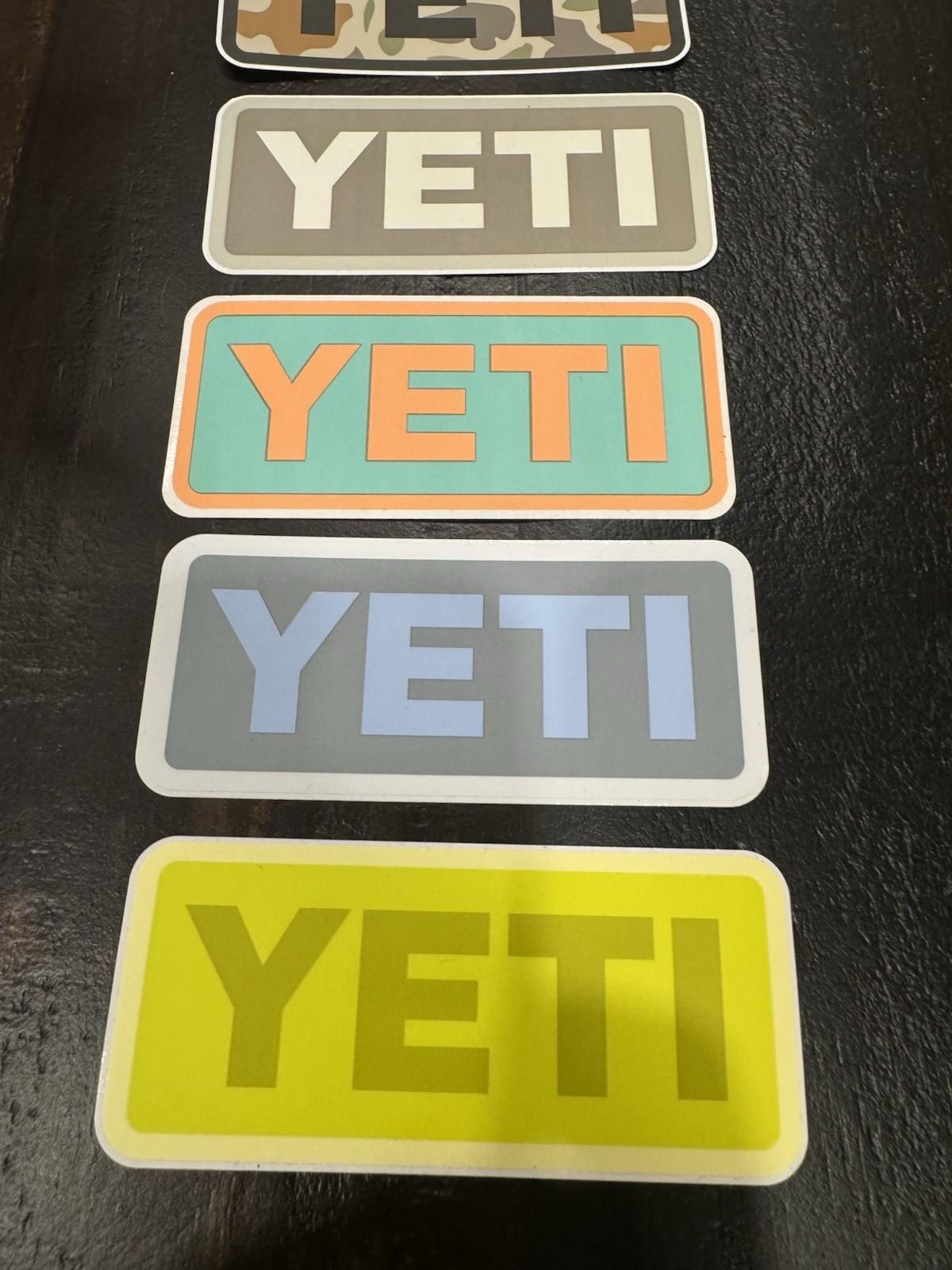 YETI Decals Camo Big Sky Blue Fire Fly Taupe Sticker (Lot of 5) HTF RARE 🔥