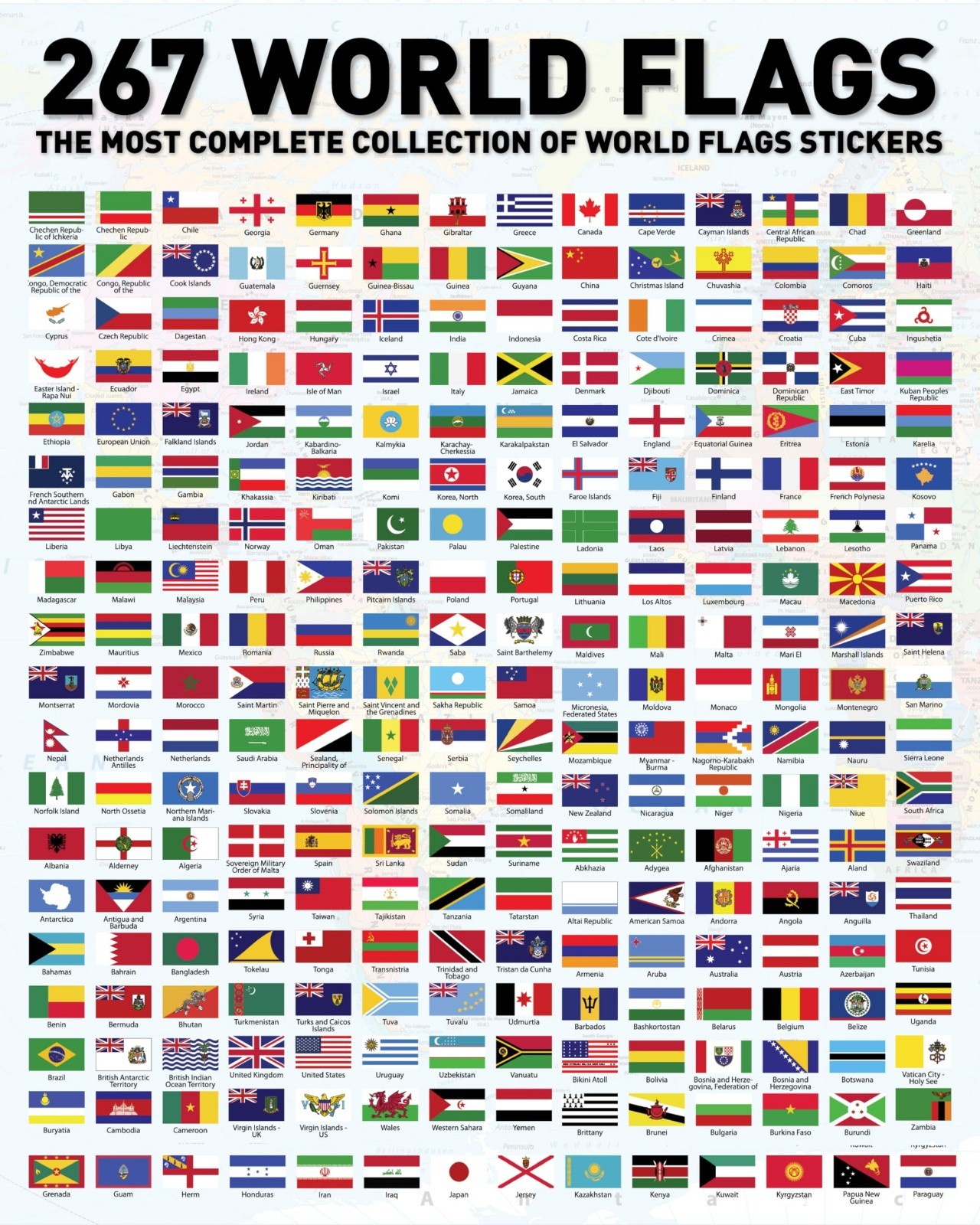 Premium World Flags Stickers Set – Durable Country Flag Decals for Kids & Teache