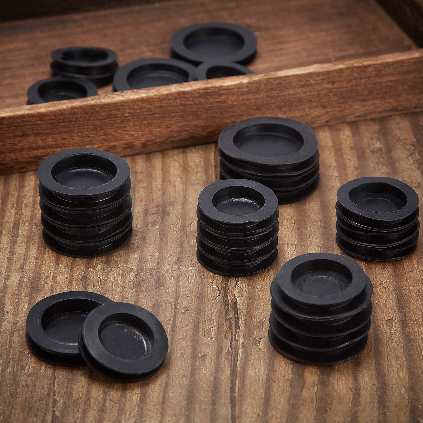 Boao 20 Pieces Piggy Bank Stopper Replacement Plugs 5 Sizes, Black