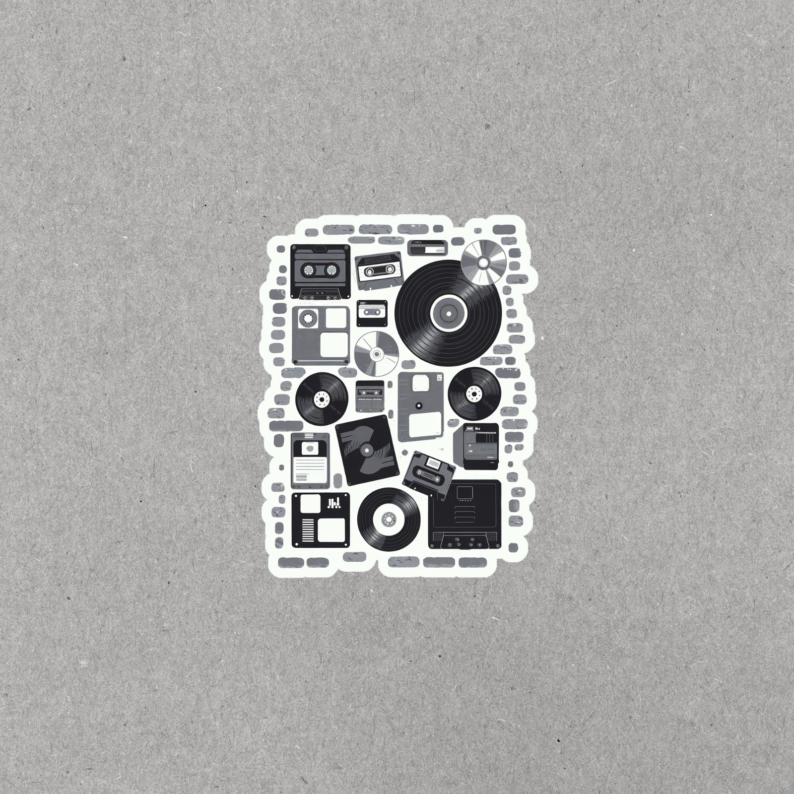 Data Storage Evolution Vinyl Sticker – Retro Tech Decal for Laptops & Devices #5