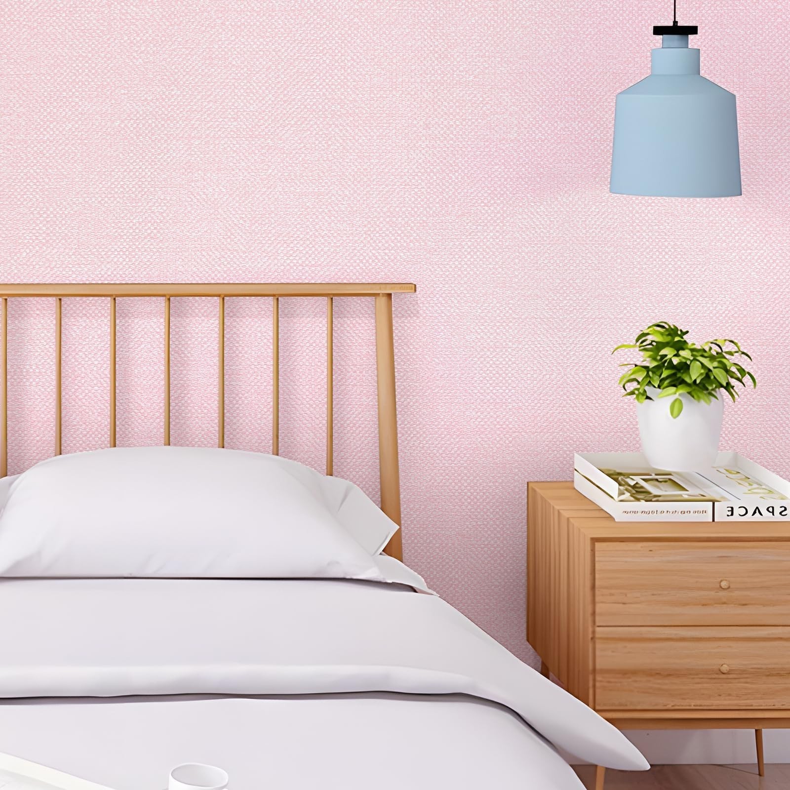 Pink Grasscloth Wallpaper Peel and Stick Textured Contact Paper 15.75inchx118…