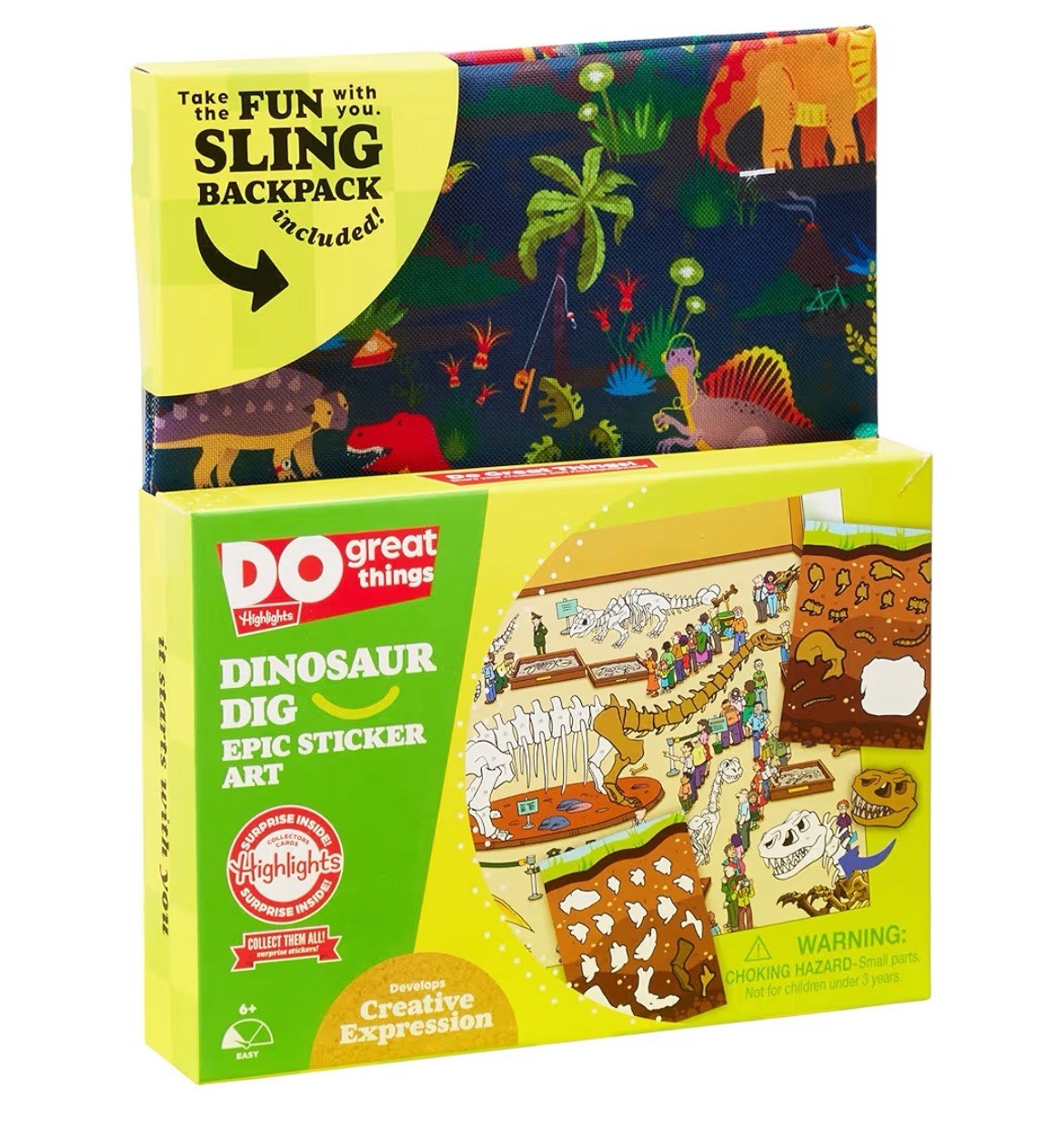 Highlights for Children Dinosaur Sticker by Number Craft Kit for Kids